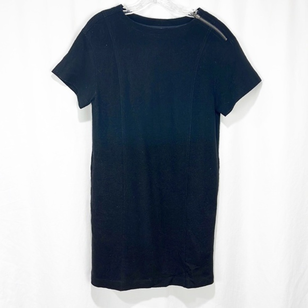 Barardi Black Felt Shift Dress with Pockets size 4